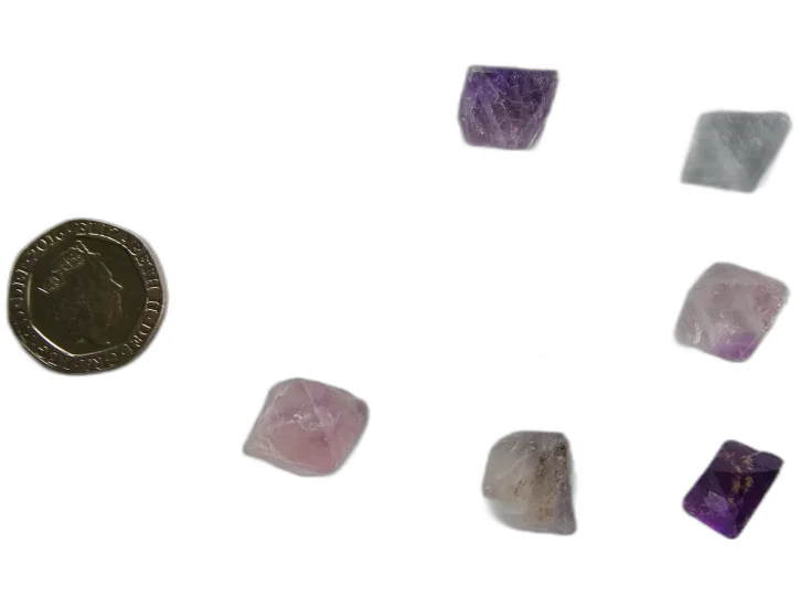 (image for) Fluorite - assorted: crystal octahedrons (small)