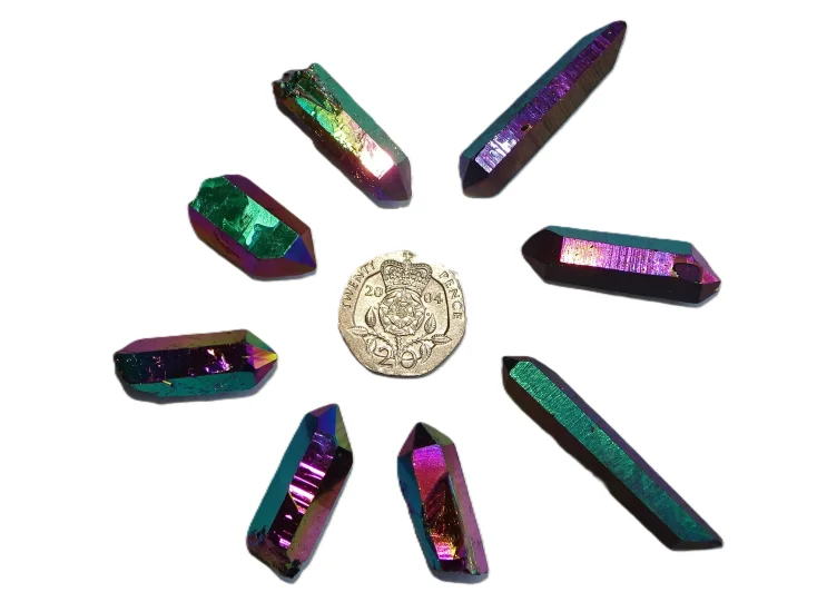 (image for) Flame Aura (Titanium) Quartz - AA grade: crystals (xsmall)