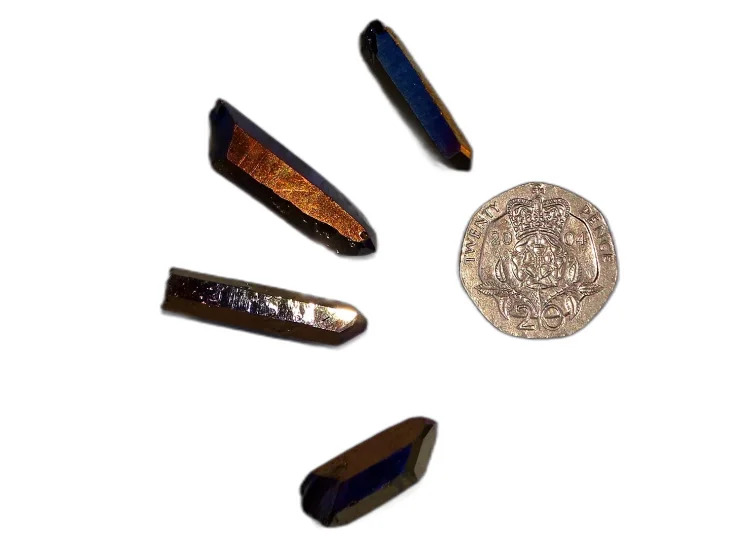 (image for) Midnight-Sun (Titanium) Aura Qtz - AA grade: crystals (small)