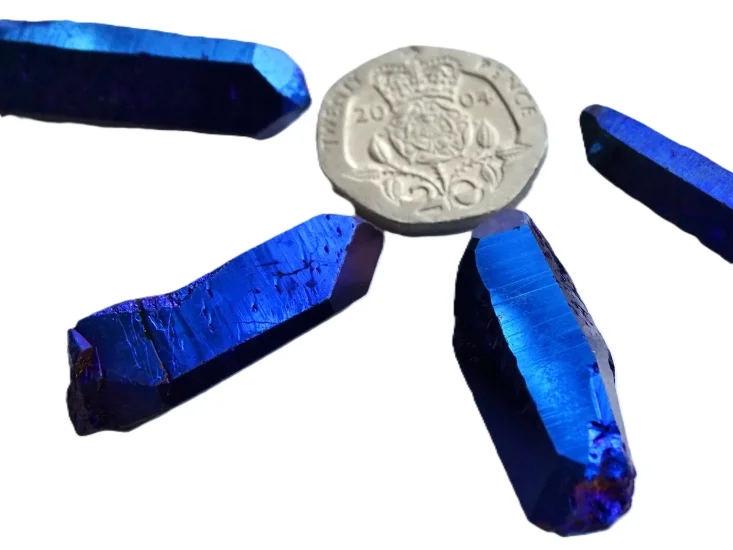 (image for) Cobalt Aura Quartz - AA grade: crystals (medium)