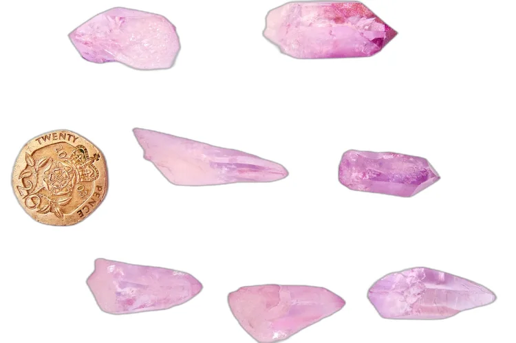 (image for) Rose Aura Quartz - AA grade: crystals (small)