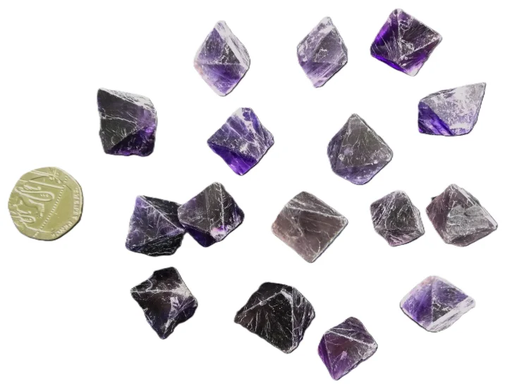 (image for) Fluorite - Purple (dark): crystal octahedrons
