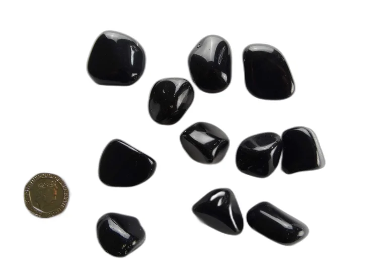 (image for) Obsidian - Black: tumbled stones (medium)