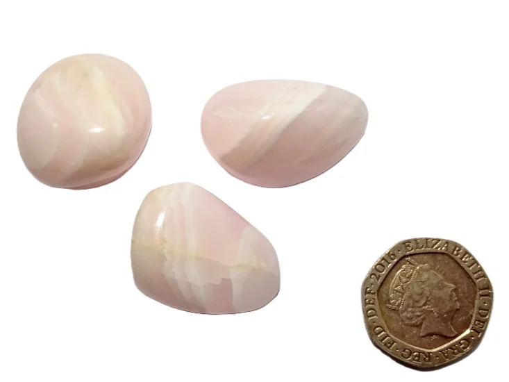 (image for) Calcite - Mangano (Pink Banded): tumbled stones (xsmall)