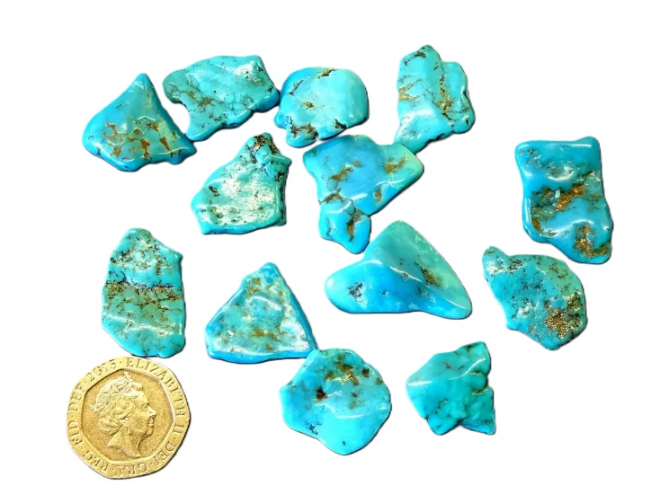 (image for) Turquoise: polished pieces (Mexico)
