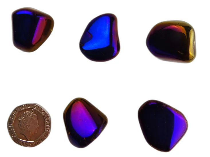 (image for) Cobalt Aura Quartz - AA grade: tumbled stones