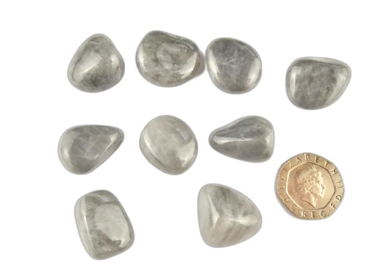 (image for) Lunar Quartz: tumbled stones