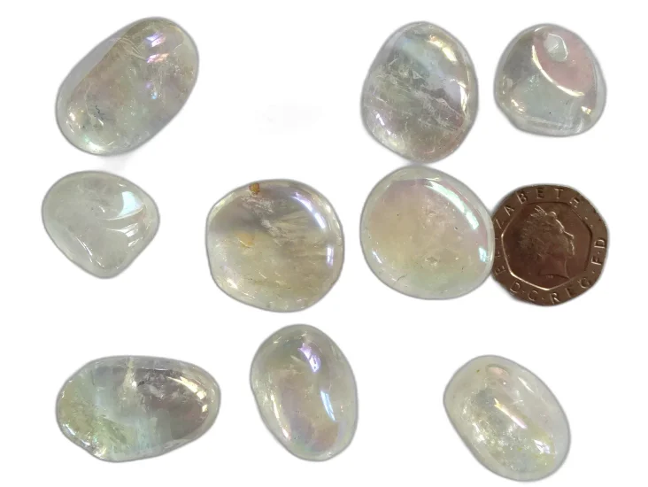 (image for) Angel (Opal / R'bow) Aura Quartz: tumbled stones (medium)