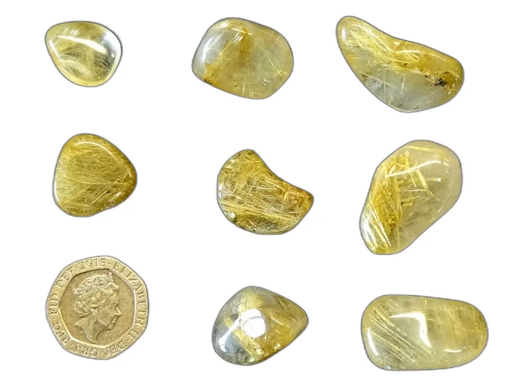 (image for) Rutilated Quartz - A grade (Angel Hair): tumbled stones (medium)