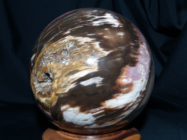 (image for) Petrified (Fossilised) Wood: sphere - 11.5cm (Madagascar) - Click Image to Close
