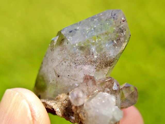 (image for) Smoky Quartz / Amethyst (Brandburg): crystal - DT Enhydro - Click Image to Close