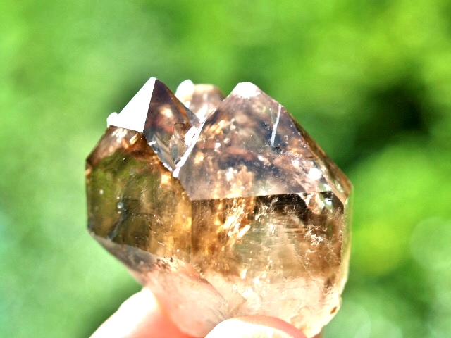 (image for) Smoky / Clear Quartz (Brandburg): crystal - Triplet Sceptre - Click Image to Close