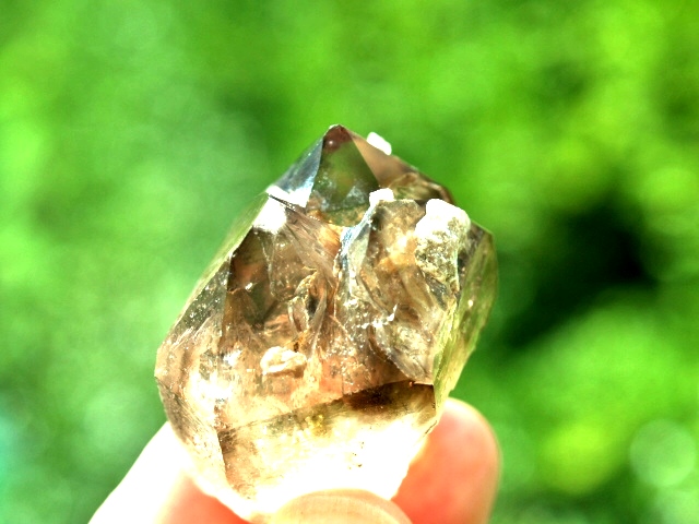(image for) Smoky / Clear Quartz (Brandburg): crystal - Triplet Sceptre - Click Image to Close
