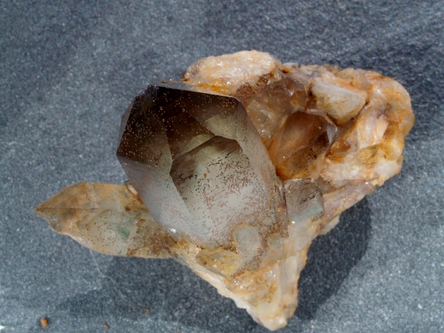 (image for) Smoky / Clear Quartz: crystal cluster - Phantom (Namibia) - Click Image to Close