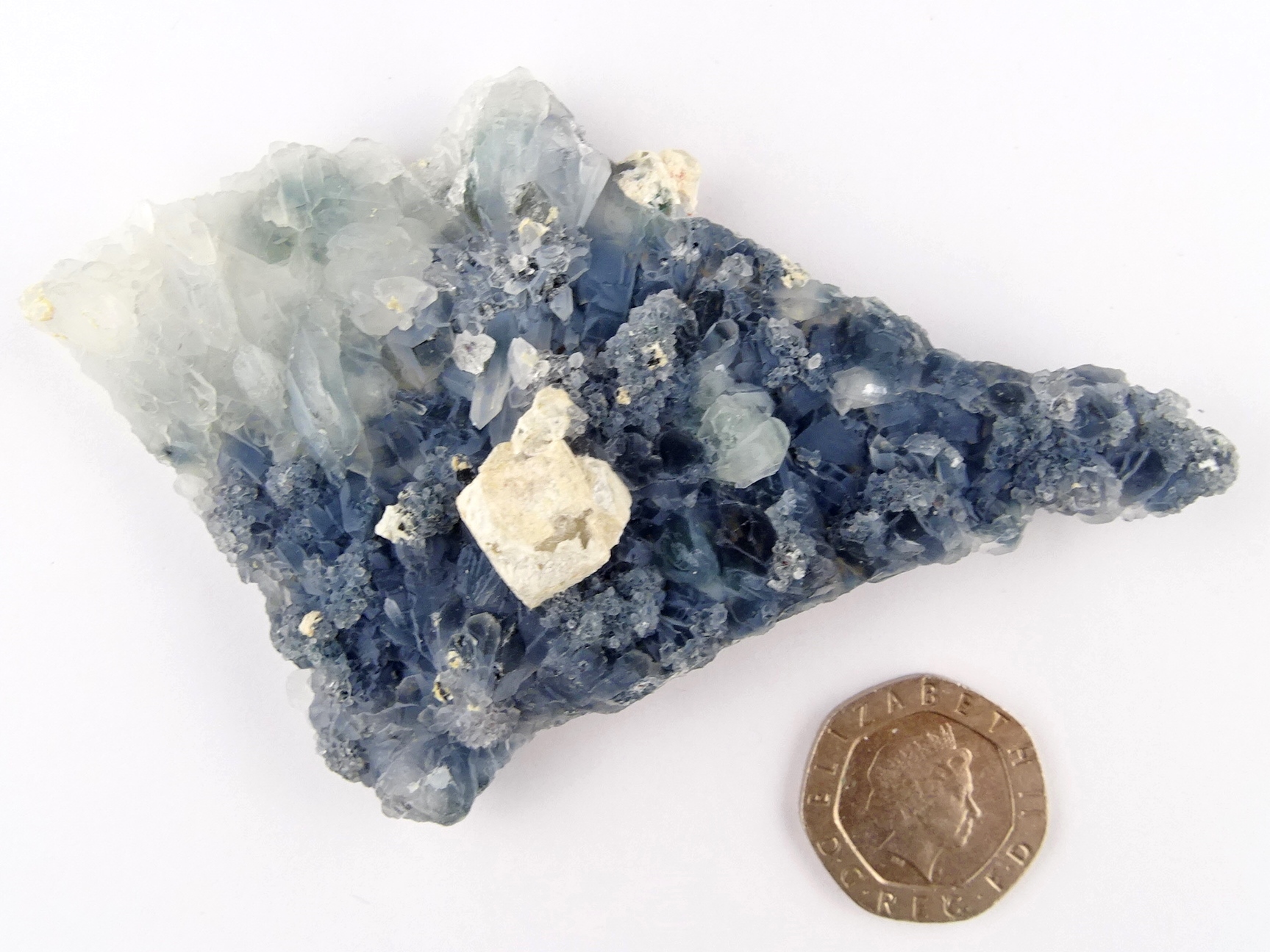 (image for) Blue Quartz: crystal cluster - Flower - Click Image to Close
