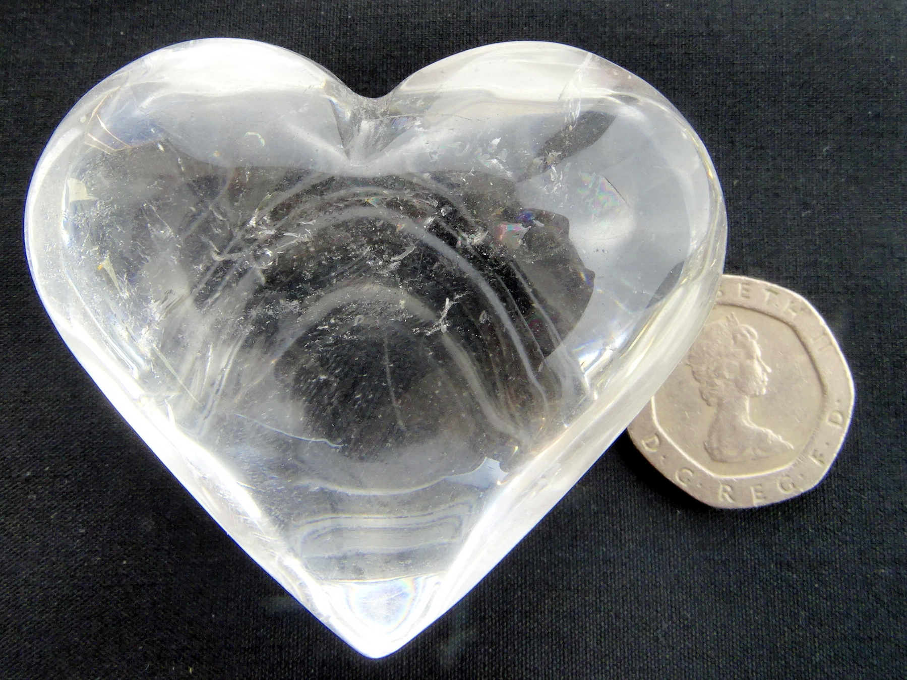 (image for) Clear Quartz: heart - Click Image to Close