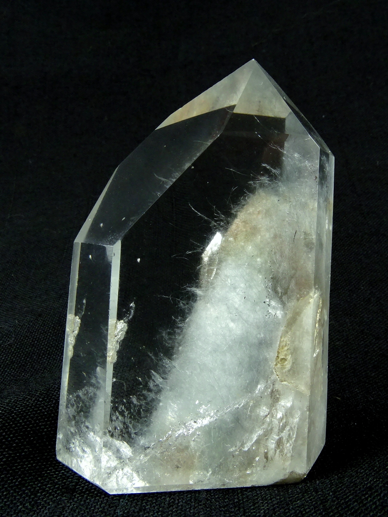 (image for) Blue Quartz: polished point - with Riebeckite - Click Image to Close