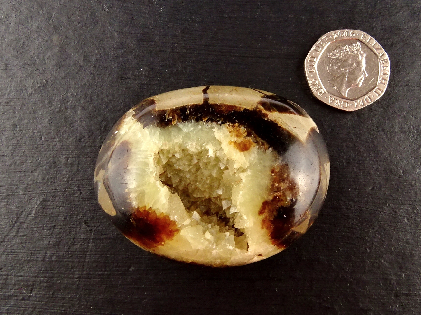 (image for) Septarian Nodule: polished pebble (Madagascar) - Click Image to Close