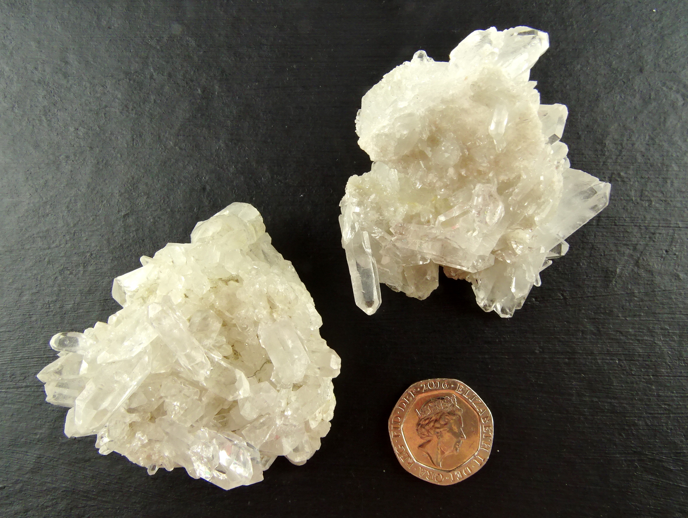 (image for) Clear Quartz: crystal cluster (Brazil) - pair - Click Image to Close