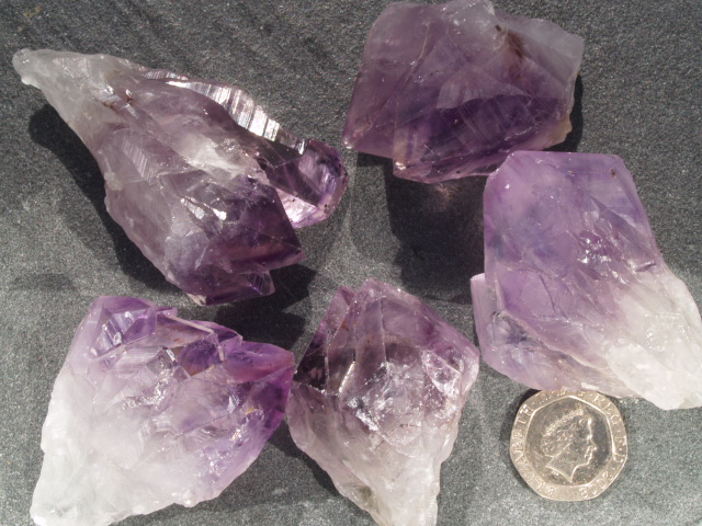(image for) Amethyst - A grade: crystal twin / triplets - (medium) Brazil - Click Image to Close