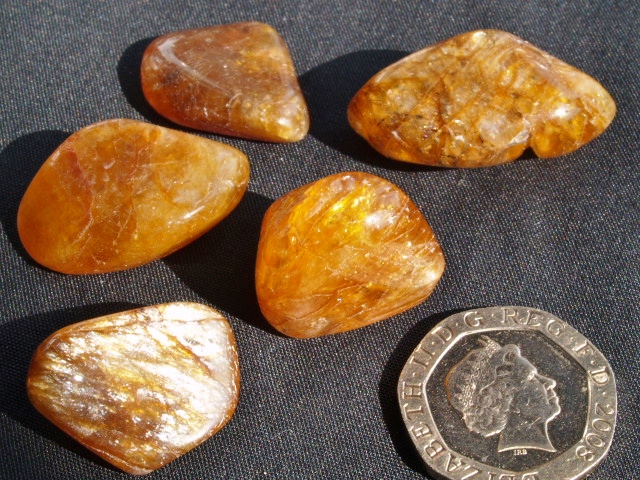 (image for) Peristerite (aka Amber Sunstone): tumbled stones - Click Image to Close