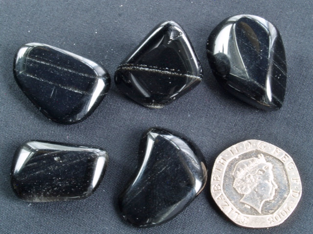 (image for) Obsidian - Sheen (banded): tumbled stones - Click Image to Close