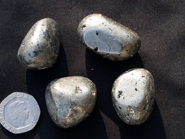 (image for) Pyrite: tumbled stones (large) - Click Image to Close
