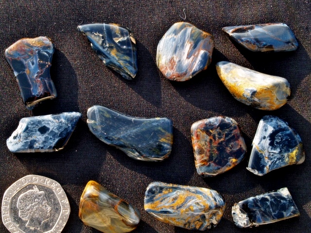 (image for) Pietersite - A grade (blue): tumbled stones (South Africa) - Click Image to Close